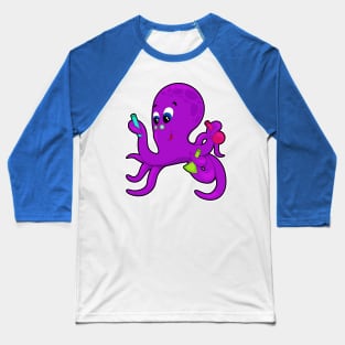 Octopus as Teacher with Laboratory equipment Baseball T-Shirt